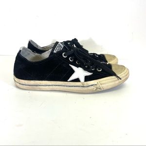 Golden Goose black velvet vstar2 sneakers size 39